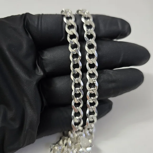 6.77 mm Sterling Silver 925 Cuban link Chain Necklace